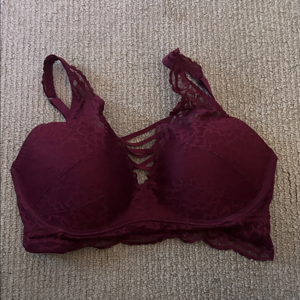 Victoria's Secret Deep Burgundy Lace Bra